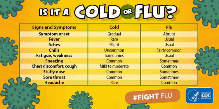 Cold vs Flu graphic