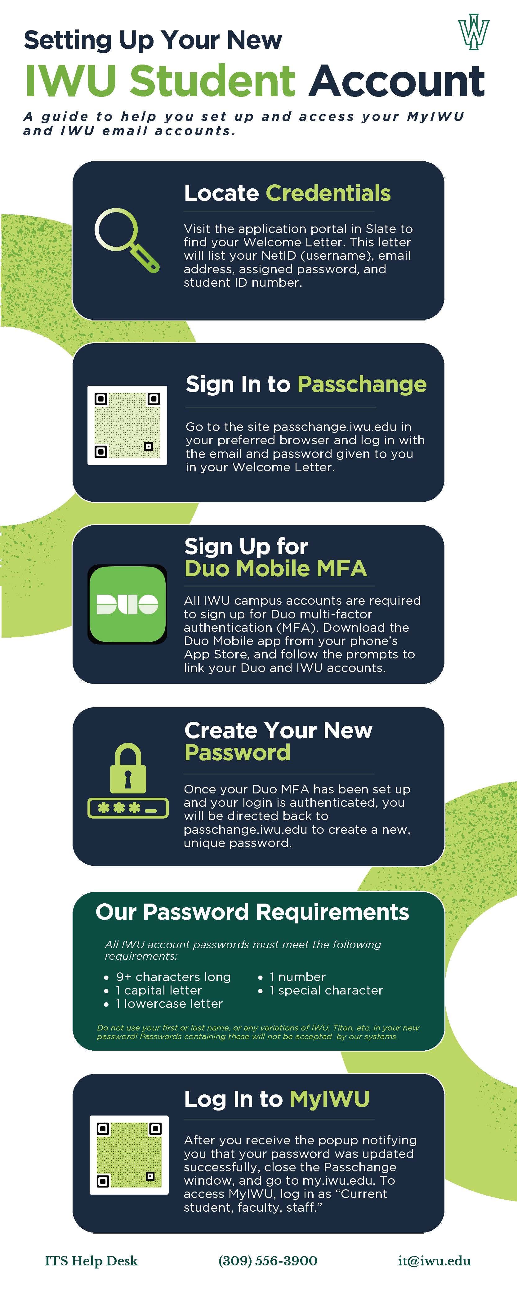 An image illustrating how to set up a new iwu account