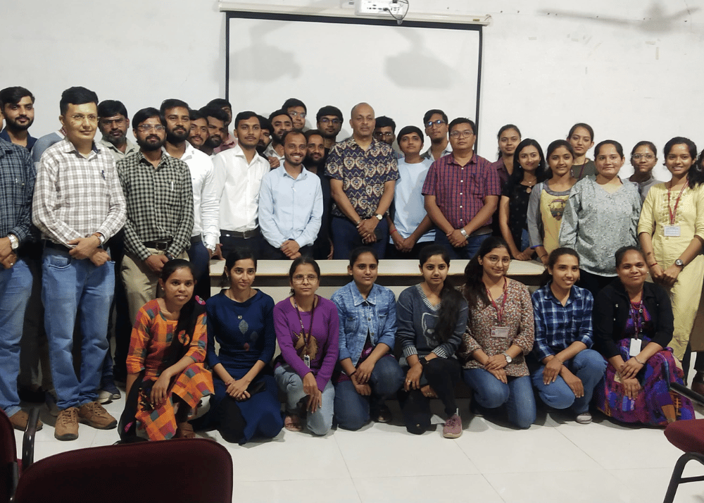 Professor of Chemistry Ram Mohan in classroom in India 