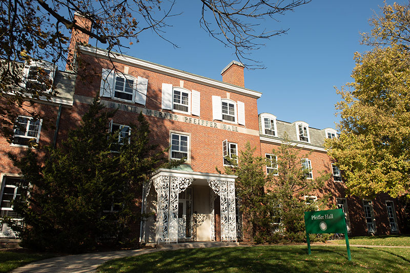 Photo of outside of Pfeiffer Hall